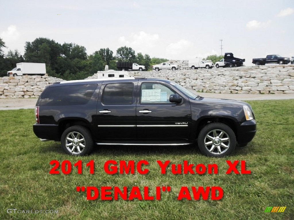 2011 Yukon XL Denali AWD - Carbon Black Metallic / Cocoa/Light Cashmere photo #1