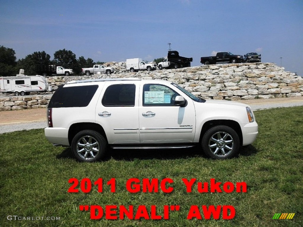 2011 Yukon Denali AWD - White Diamond Tintcoat / Ebony photo #1