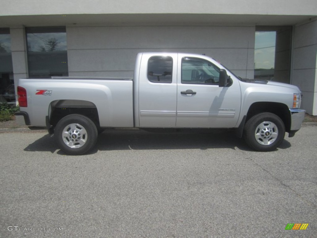 Sheer Silver Metallic 2011 Chevrolet Silverado 2500HD LT Extended Cab 4x4 Exterior Photo #52263109