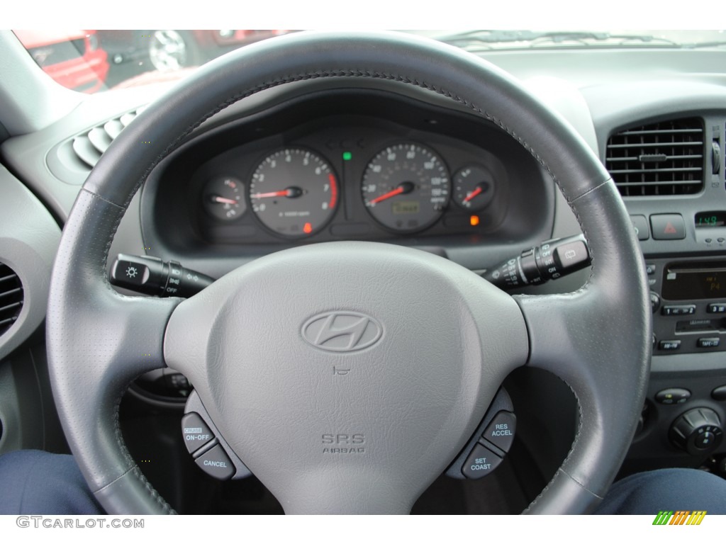 2003 Hyundai Santa Fe GLS 4WD Gray Steering Wheel Photo #52263904