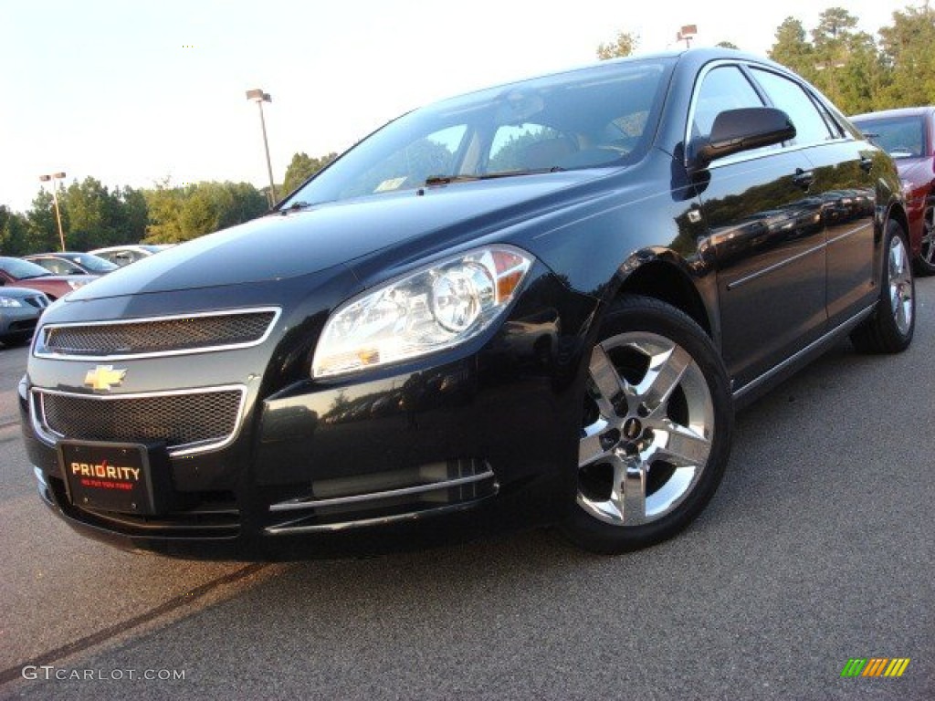 2008 Malibu LT Sedan - Black Granite Metallic / Titanium Gray photo #1