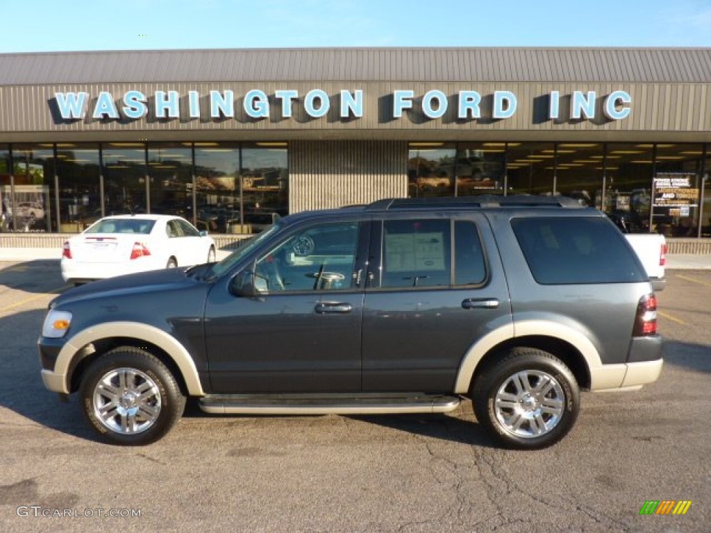 2010 Explorer Eddie Bauer 4x4 - Black Pearl Slate Metallic / Black/Camel photo #1