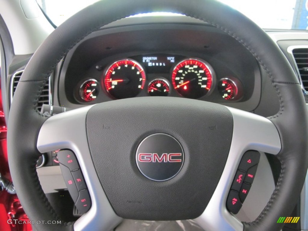2012 GMC Acadia SLT Light Titanium Steering Wheel Photo #52269895