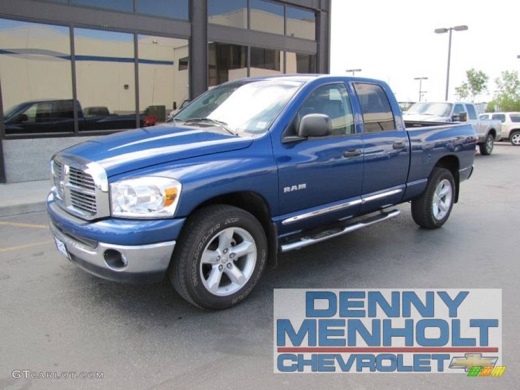 2008 Ram 1500 Big Horn Edition Quad Cab - Electric Blue Pearl / Medium Slate Gray photo #1