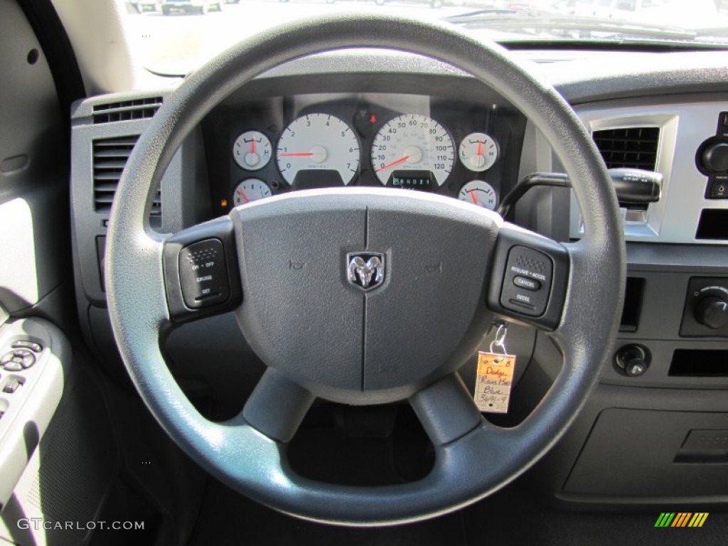 2008 Dodge Ram 1500 Big Horn Edition Quad Cab Medium Slate Gray Steering Wheel Photo #52270672