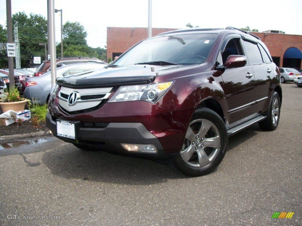 Dark Cherry Pearl 2009 Acura MDX Standard MDX Model Exterior Photo #52272937