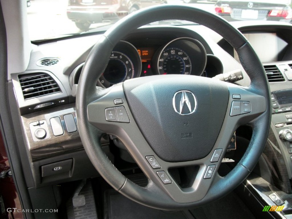 2009 Acura MDX Standard MDX Model Ebony Steering Wheel Photo #52273177