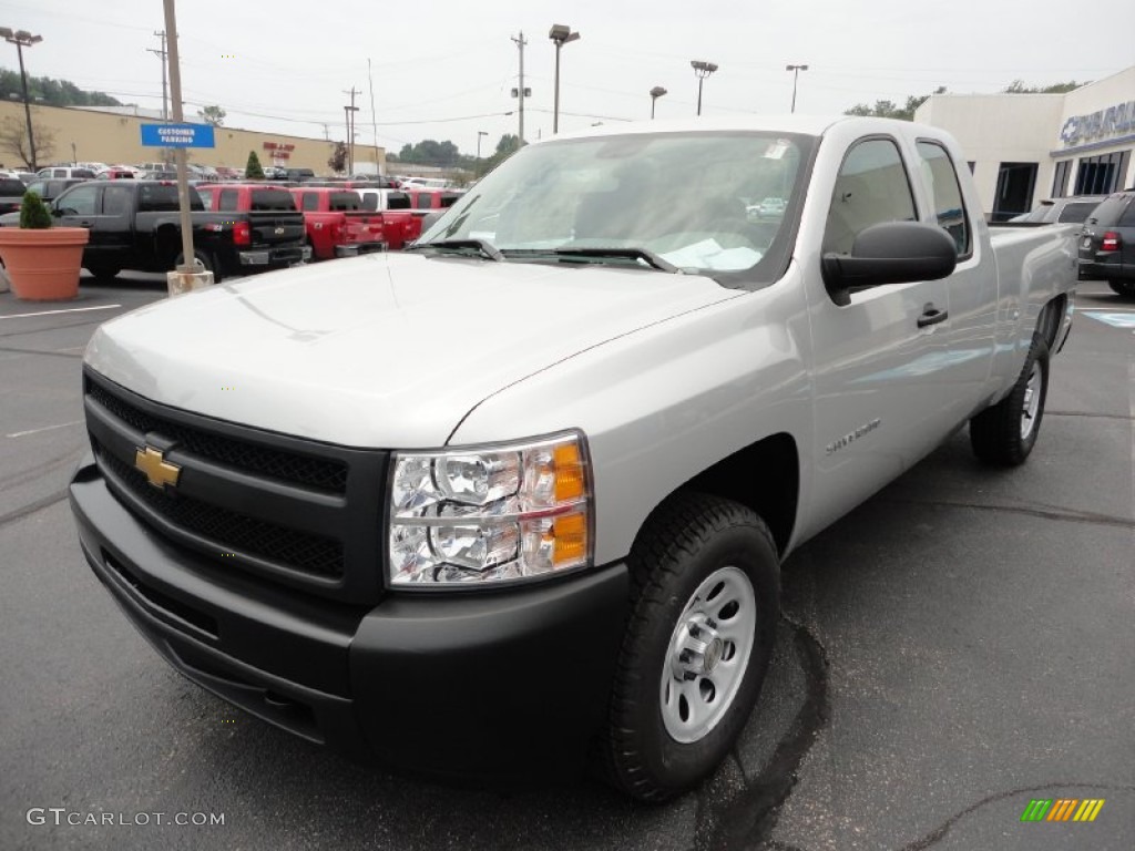 Sheer Silver Metallic 2011 Chevrolet Silverado 1500 Extended Cab 4x4 Exterior Photo #52275064