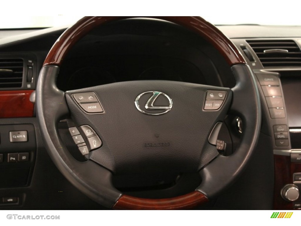 2010 Lexus LS 460 L AWD Black Steering Wheel Photo #52275265