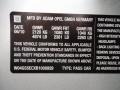 2011 Buick Regal CXL Info Tag