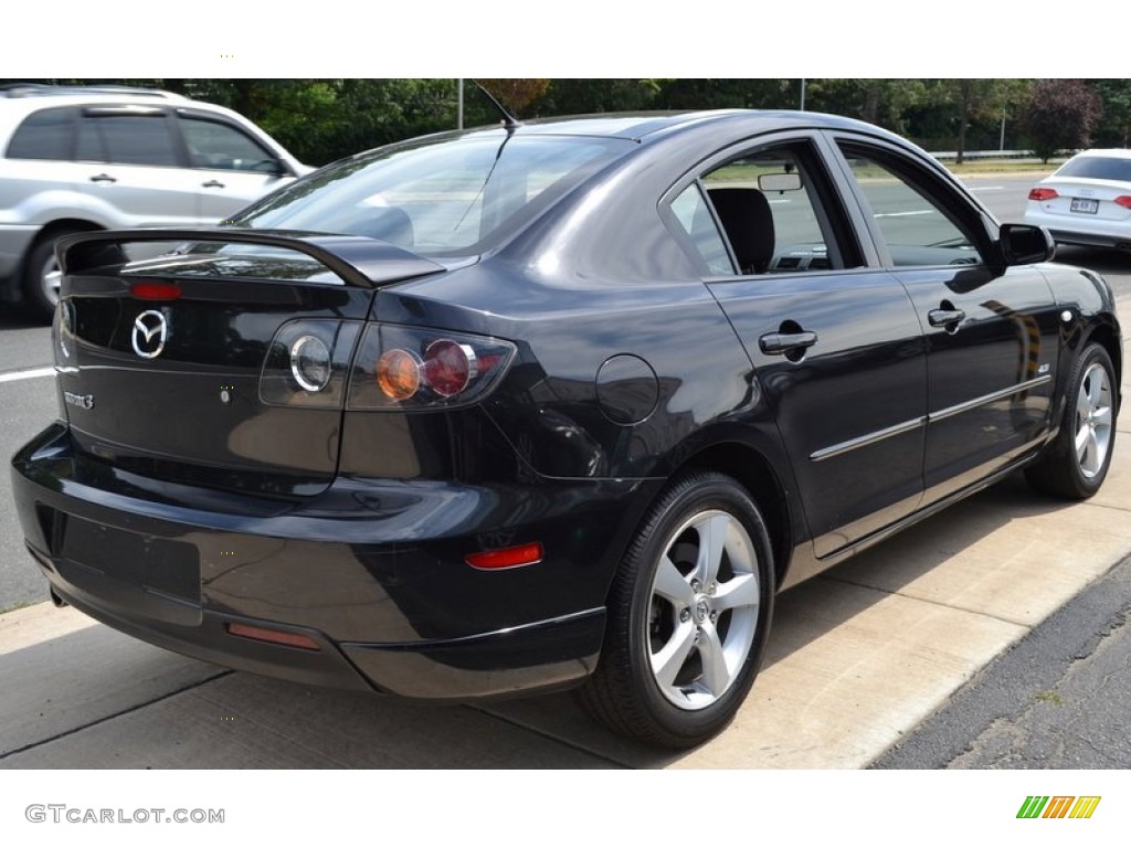 2005 MAZDA3 s Sedan - Black Mica / Black/Red photo #5