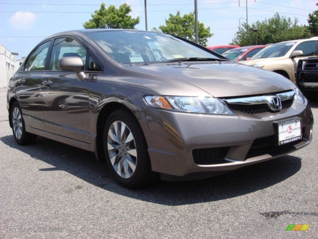 2010 Civic EX-L Sedan - Urban Titanium Metallic / Beige photo #1