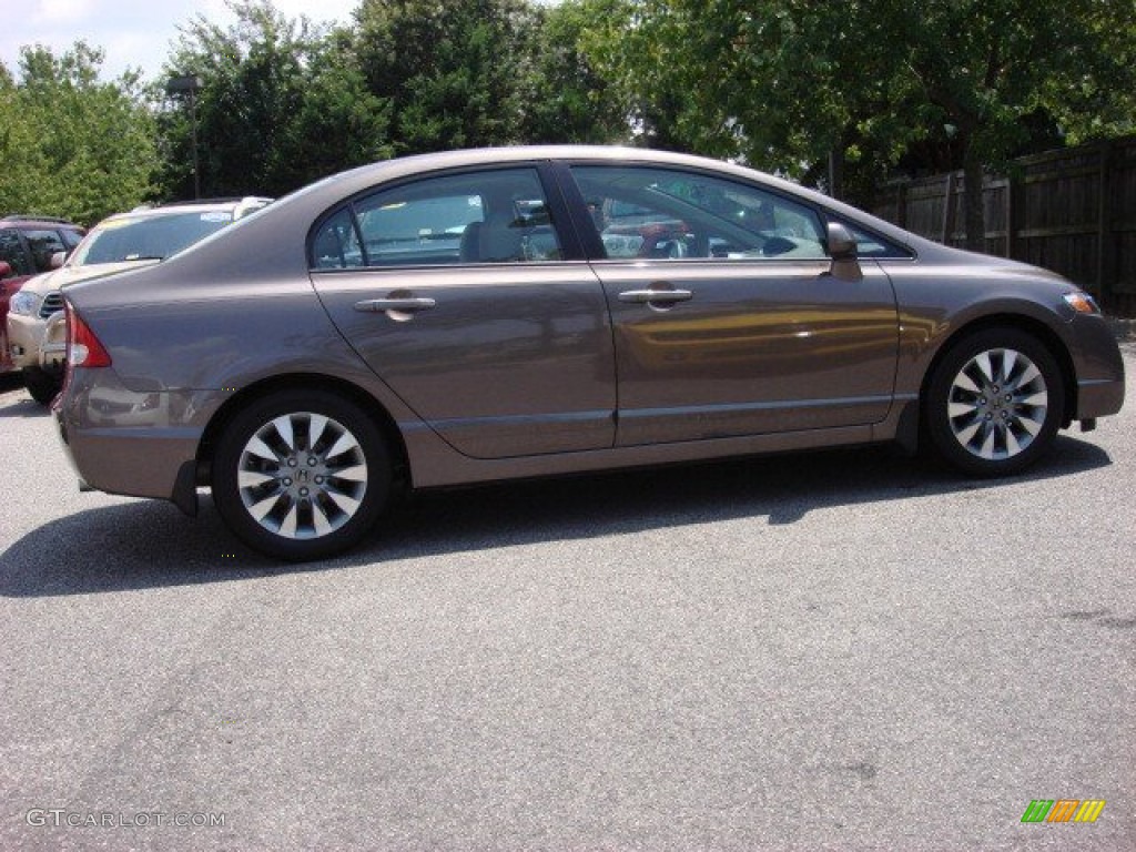 2010 Civic EX-L Sedan - Urban Titanium Metallic / Beige photo #3