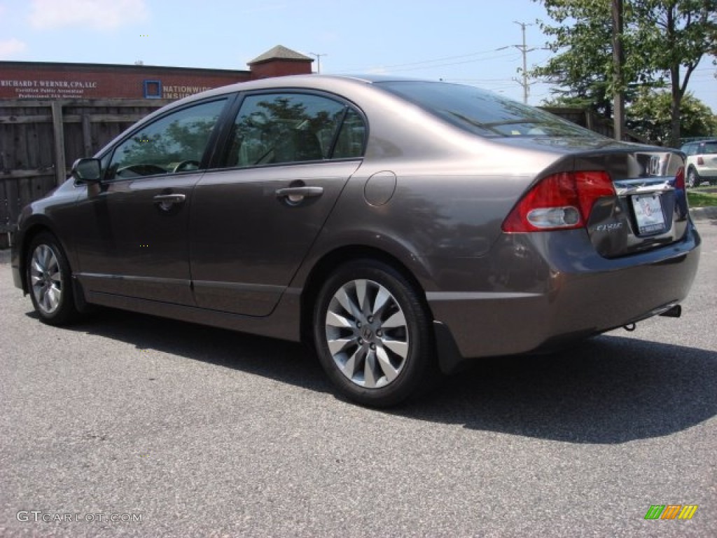 2010 Civic EX-L Sedan - Urban Titanium Metallic / Beige photo #5