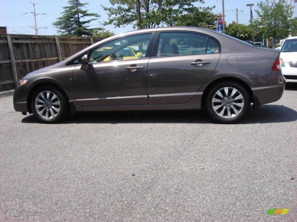 2010 Civic EX-L Sedan - Urban Titanium Metallic / Beige photo #6