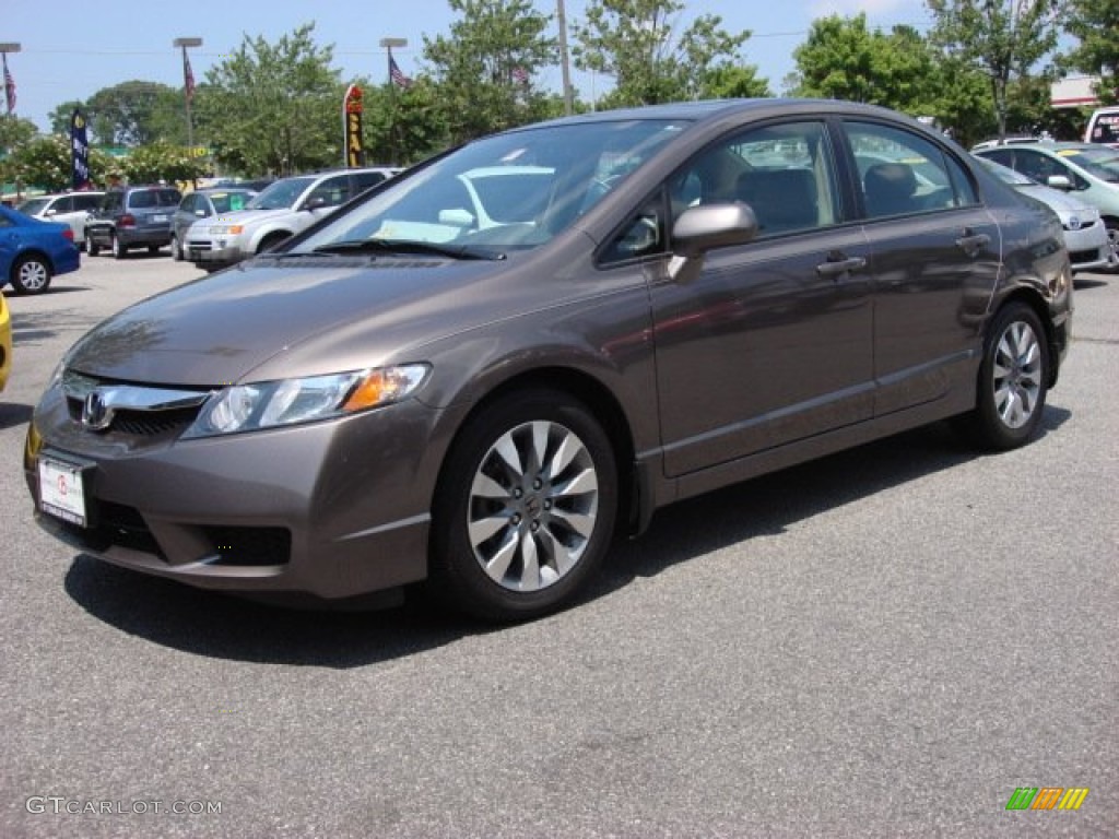 2010 Civic EX-L Sedan - Urban Titanium Metallic / Beige photo #7