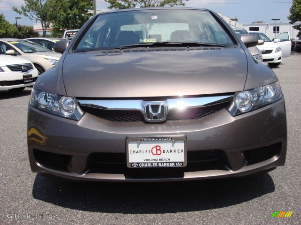 2010 Civic EX-L Sedan - Urban Titanium Metallic / Beige photo #8