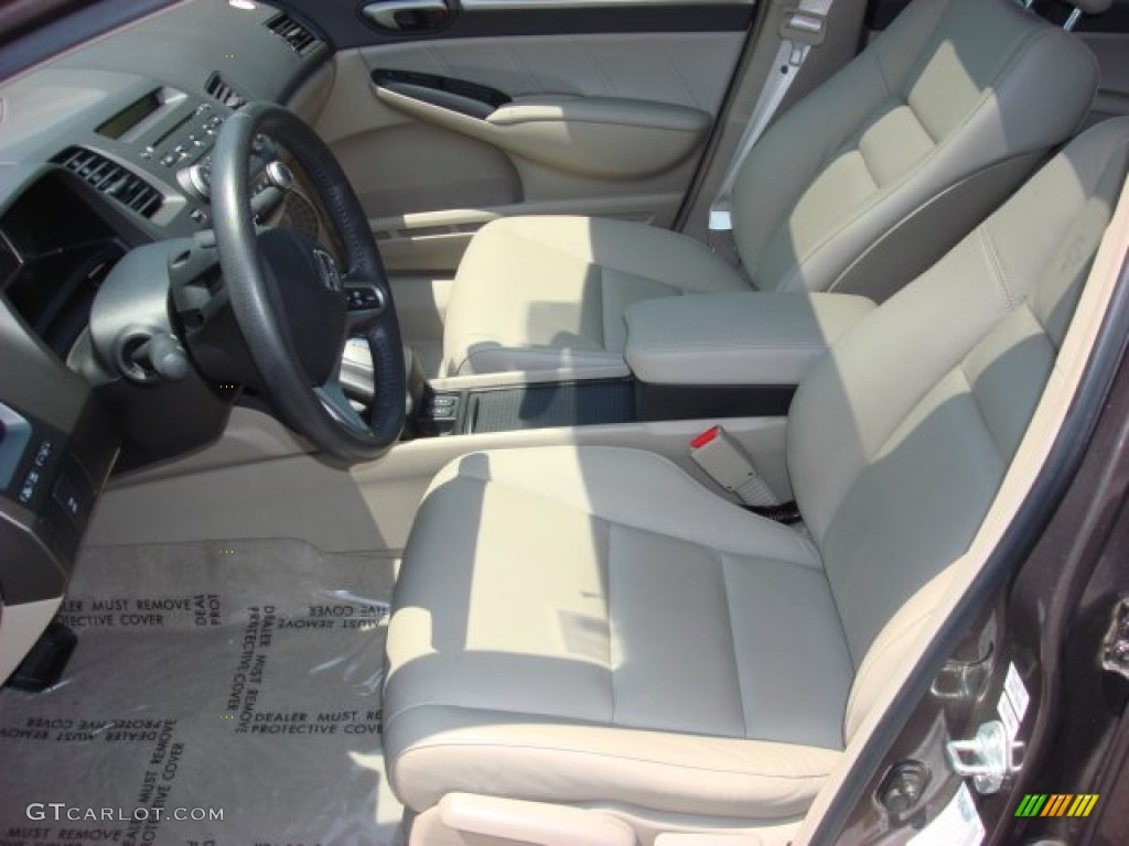 2010 Civic EX-L Sedan - Urban Titanium Metallic / Beige photo #9