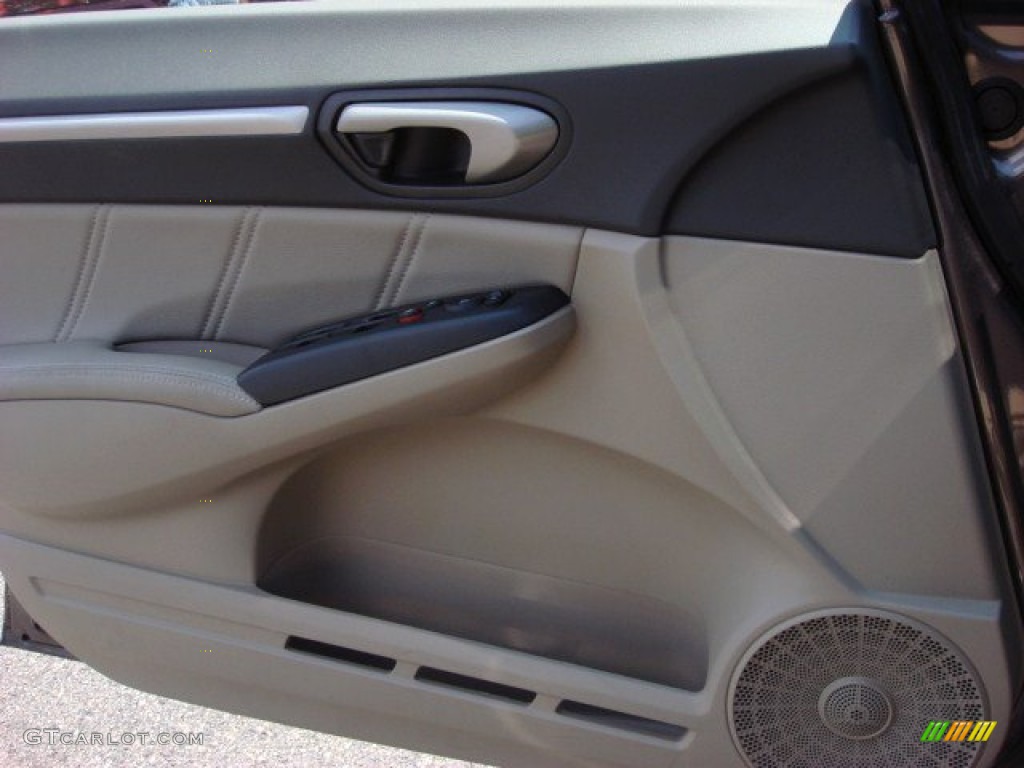2010 Civic EX-L Sedan - Urban Titanium Metallic / Beige photo #14