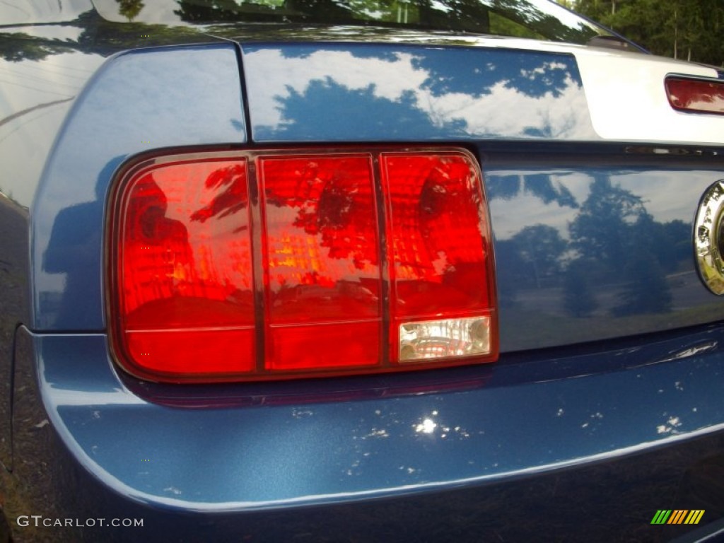 2007 Mustang V6 Premium Coupe - Vista Blue Metallic / Black/Dove Accent photo #7