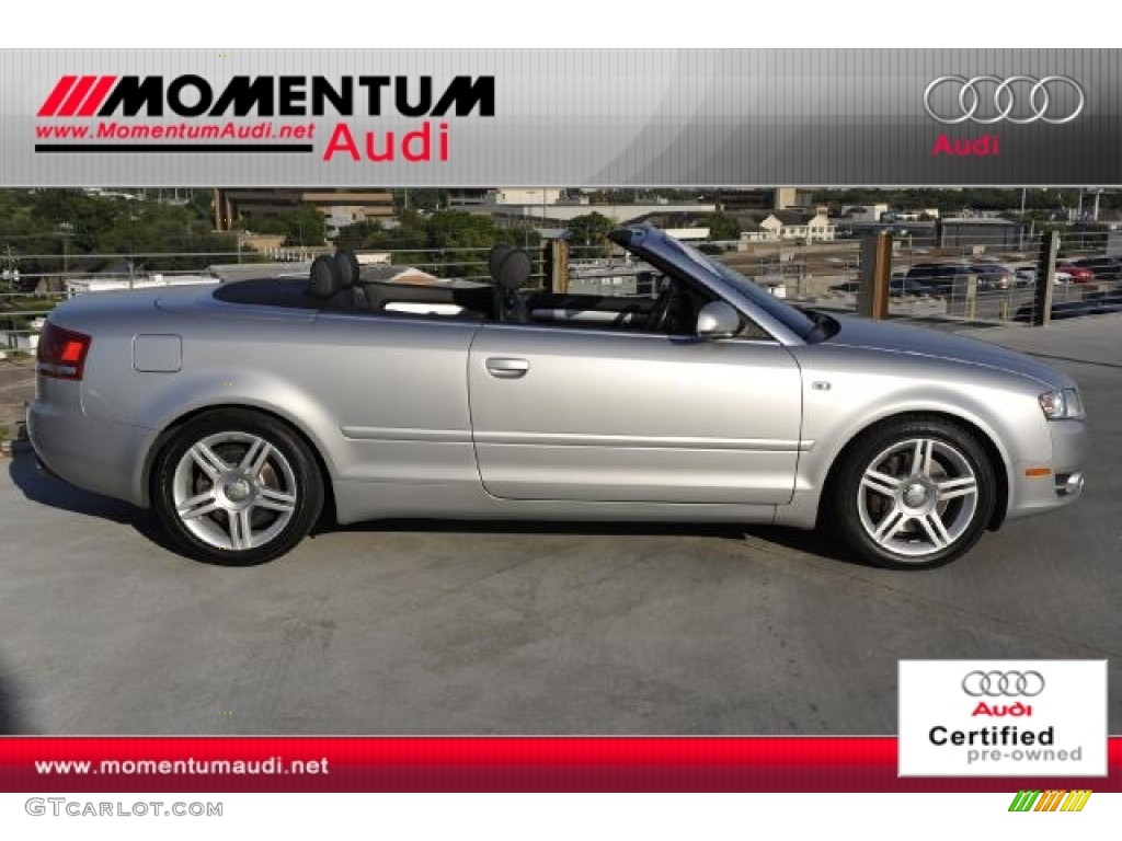 2008 A4 2.0T Cabriolet - Light Silver Metallic / Black photo #6