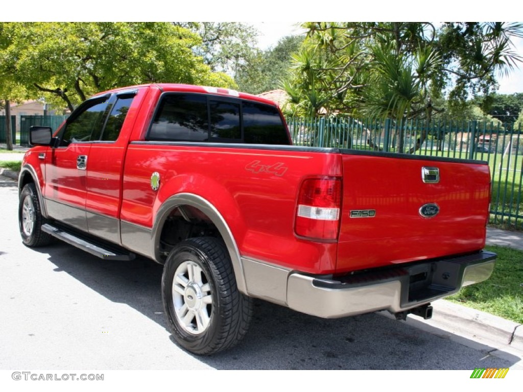 2004 F150 Lariat SuperCab 4x4 - Bright Red / Tan photo #6