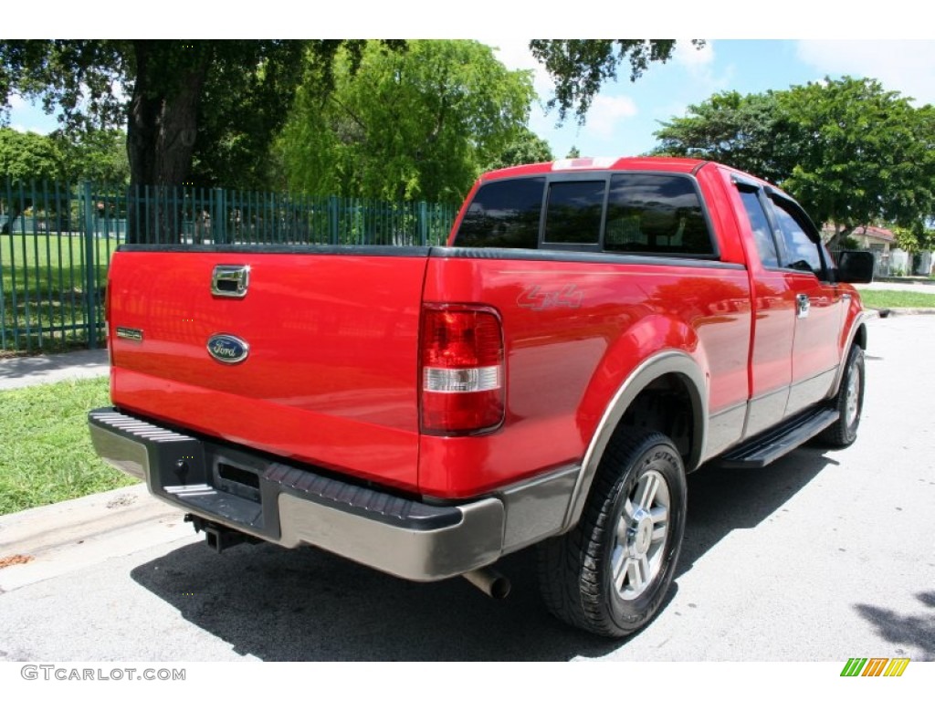 2004 F150 Lariat SuperCab 4x4 - Bright Red / Tan photo #7