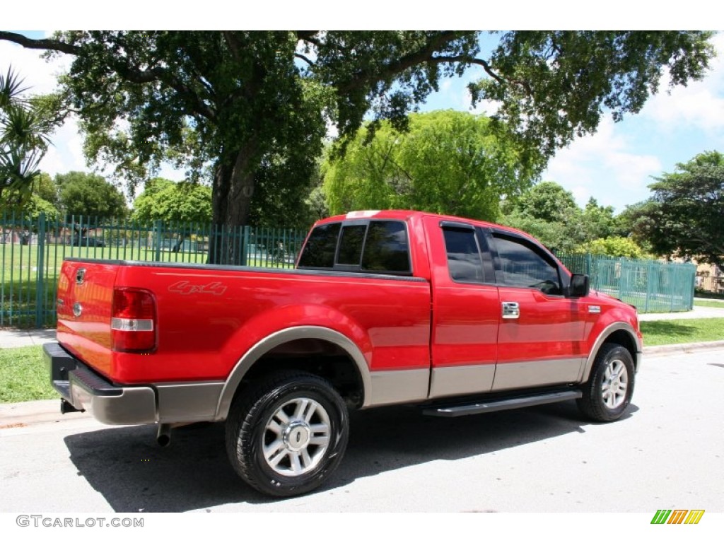 2004 F150 Lariat SuperCab 4x4 - Bright Red / Tan photo #8