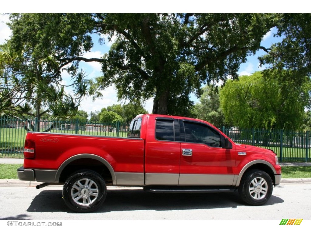 2004 F150 Lariat SuperCab 4x4 - Bright Red / Tan photo #9