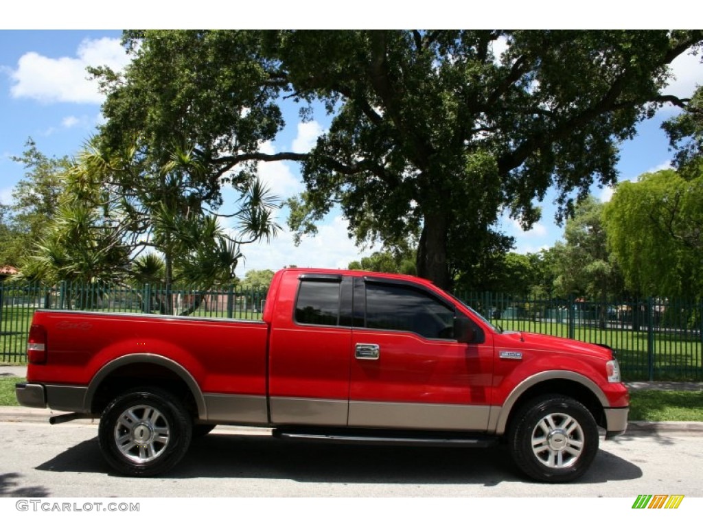 2004 F150 Lariat SuperCab 4x4 - Bright Red / Tan photo #10