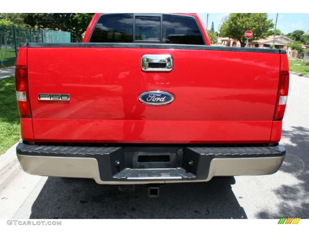 2004 F150 Lariat SuperCab 4x4 - Bright Red / Tan photo #16