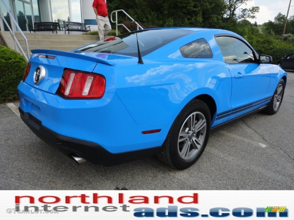 2011 Mustang V6 Premium Coupe - Grabber Blue / Charcoal Black photo #7