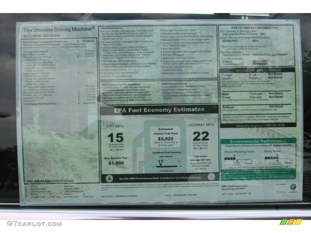 2012 7 Series 750i Sedan - Titanium Silver Metallic / Black photo #32