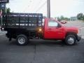 2011 Victory Red Chevrolet Silverado 3500HD Regular Cab 4x4 Chassis Stake Truck  photo #4