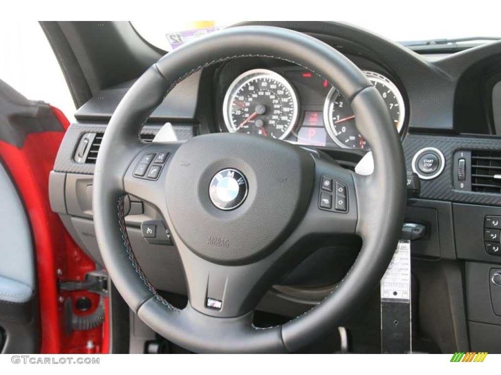 2011 BMW M3 Convertible Silver Novillo Leather Steering Wheel Photo #52297829