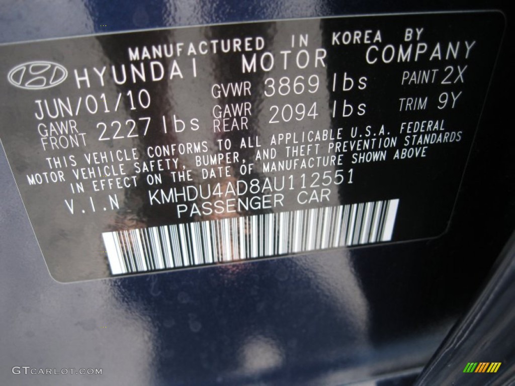 2010 Elantra GLS - Regatta Blue / Gray photo #27