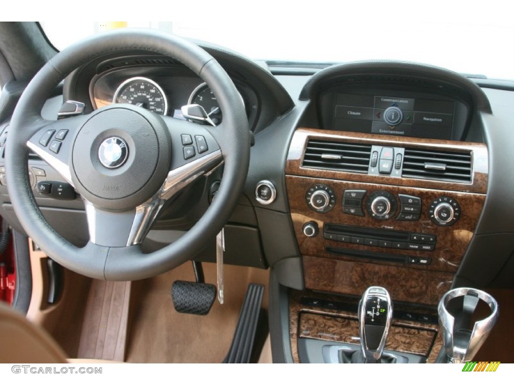 2009 BMW 6 Series 650i Coupe Saddle Brown/Black Pearl Leather Dashboard Photo #52298321