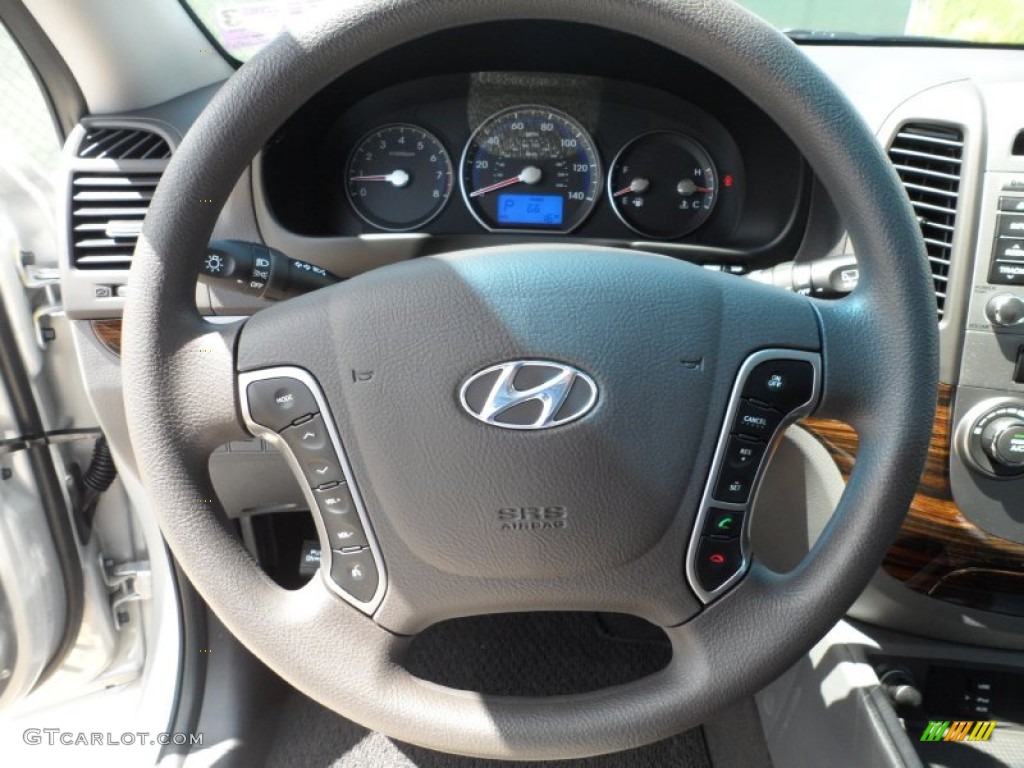 2011 Hyundai Santa Fe GLS Gray Steering Wheel Photo #52298816