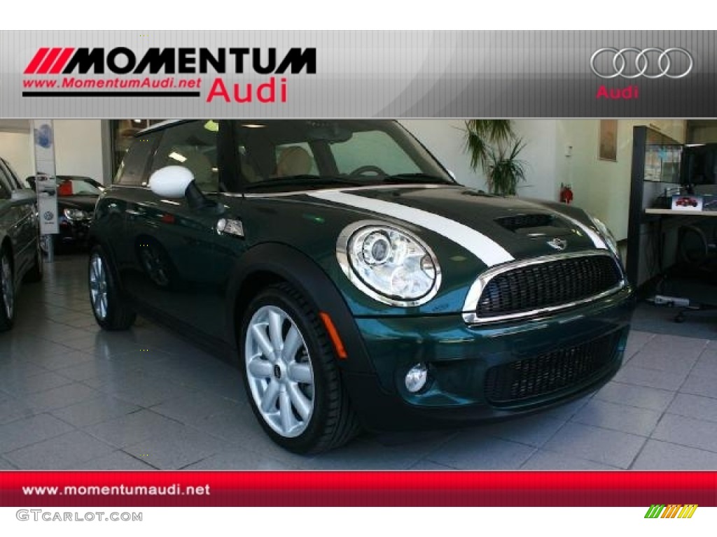 2010 Cooper S Hardtop - British Racing Green Metallic / Gravity Tuscan Beige Leather photo #1