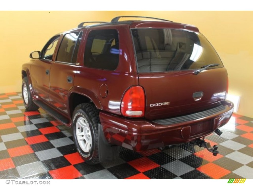 2002 Durango SLT 4x4 - Dark Garnet Red Pearl / Sandstone photo #3