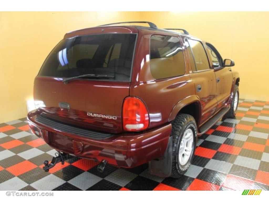 2002 Durango SLT 4x4 - Dark Garnet Red Pearl / Sandstone photo #4