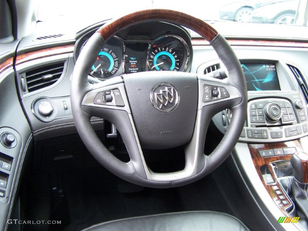 2011 Buick LaCrosse CXS Ebony Steering Wheel Photo #52311764