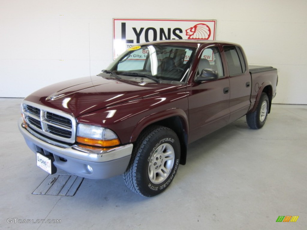 2003 Dakota SLT Quad Cab - Dark Garnet Red Pearl / Dark Slate Gray photo #1