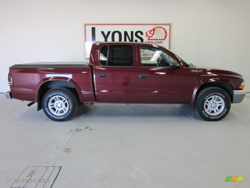 2003 Dakota SLT Quad Cab - Dark Garnet Red Pearl / Dark Slate Gray photo #21