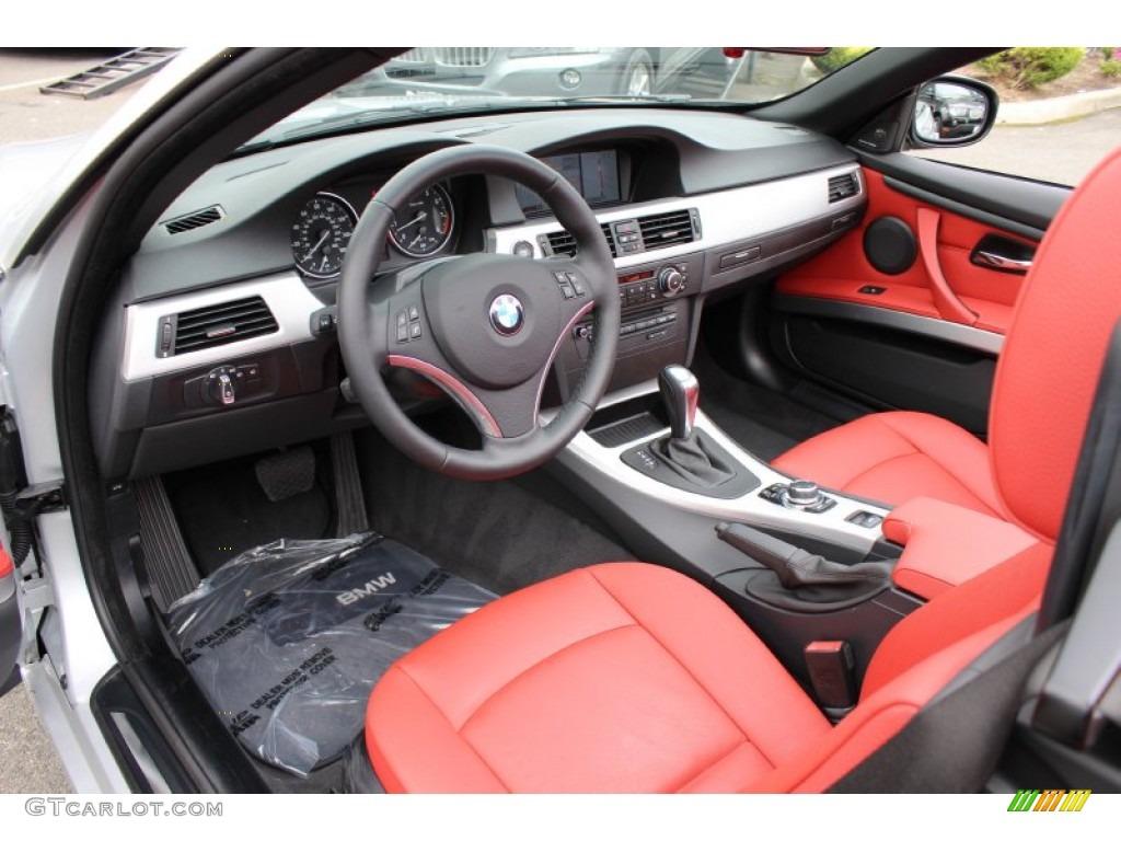 2011 3 Series 328i Convertible - Titanium Silver Metallic / Coral Red/Black Dakota Leather photo #10