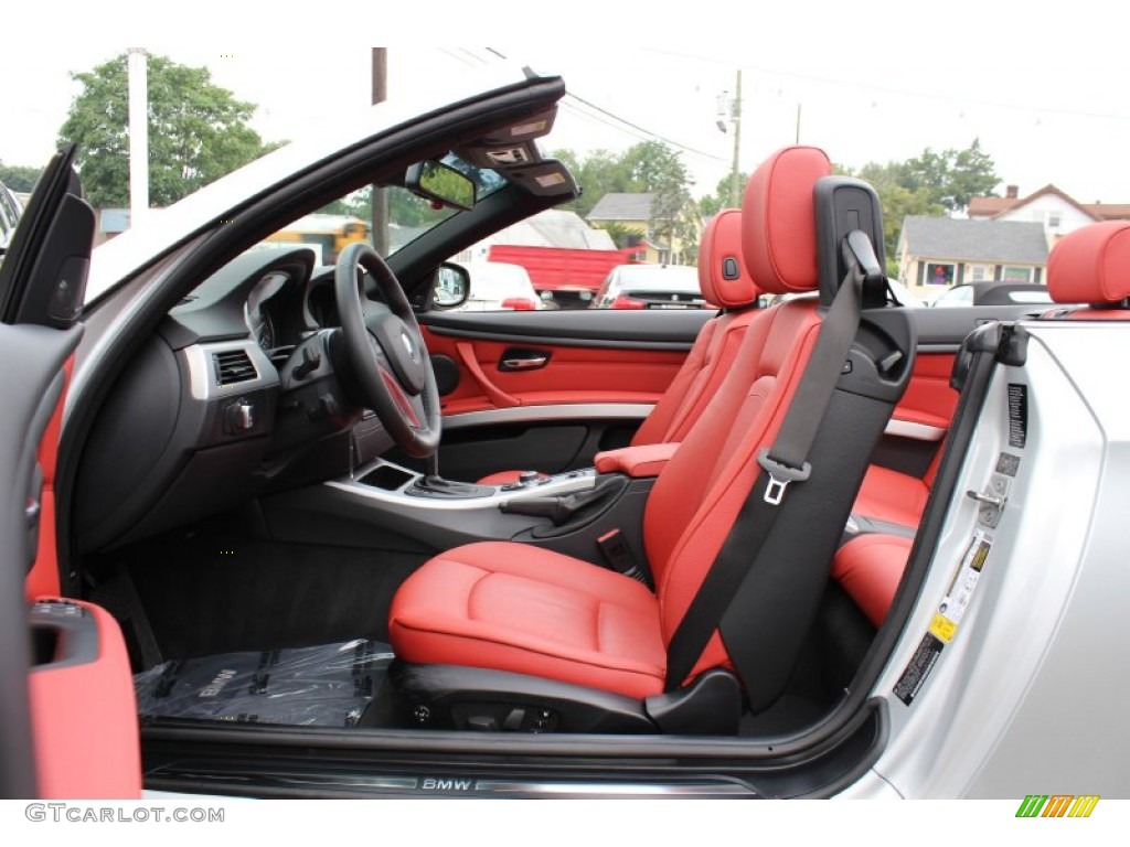 2011 3 Series 328i Convertible - Titanium Silver Metallic / Coral Red/Black Dakota Leather photo #11