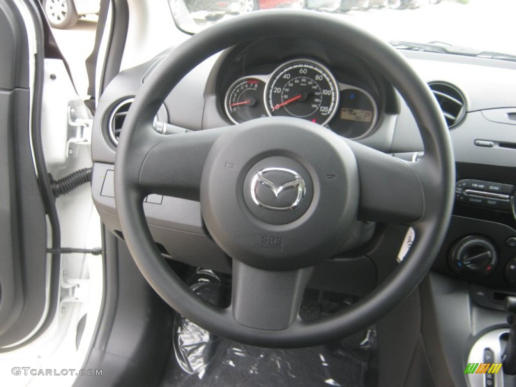 2011 Mazda MAZDA2 Sport Black Steering Wheel Photo #52315743