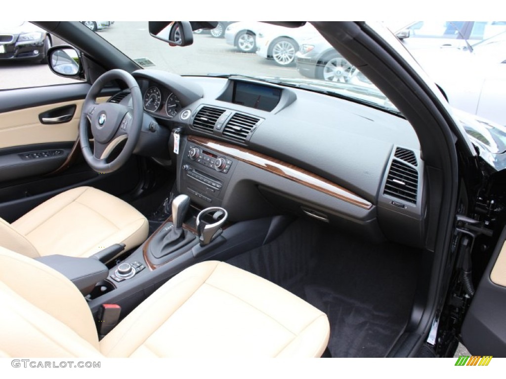 2011 BMW 1 Series 128i Convertible Savanna Beige Dashboard Photo #52316946