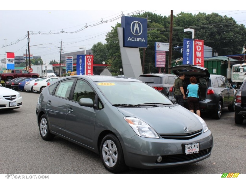 2005 Prius Hybrid - Tideland Gray Green Pearl / Ivory/Brown photo #1