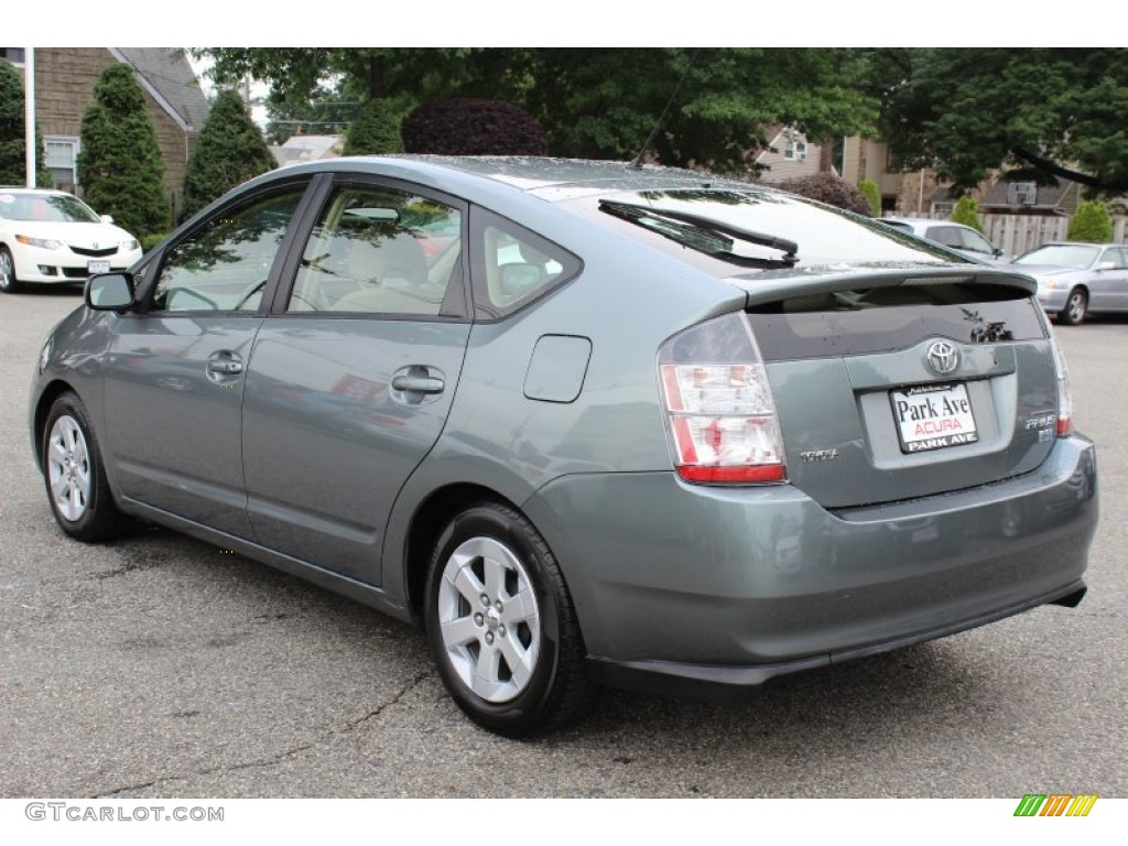 2005 Prius Hybrid - Tideland Gray Green Pearl / Ivory/Brown photo #5